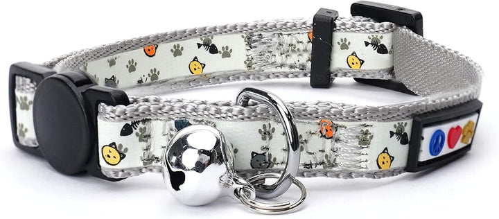 Glow in the Dark Cat Collar Kitten Collar with Safety Buckle and Removable Bell - Teal