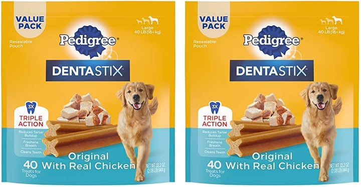 Dentastix Large Breed Dog Treats, Original, Beef & Fresh Flavor, 2.73 Lb. Variety Pack (51 Treats)