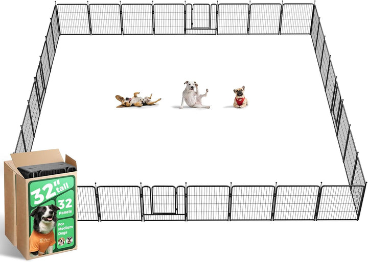 Rollick Unleashed Dog Playpen for Indoor, Yard, RV Camping, 24 Inch 8 Panels for Small and Puppy Dogs, Black│Patented