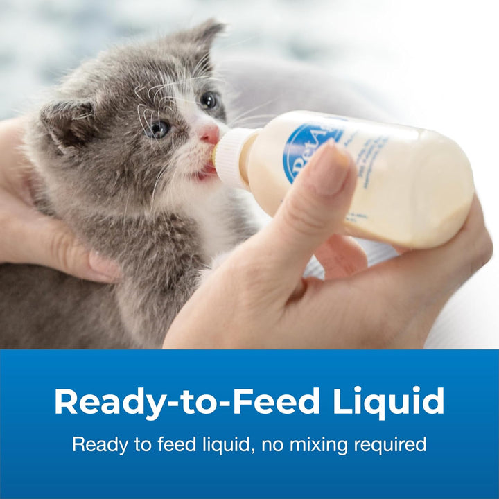 KMR Kitten Milk Replacer Liquid - 11 Oz - Ready-To-Feed Kitten Formula with Vitamins for Kittens Newborn to Six Weeks Old - Easy to Digest