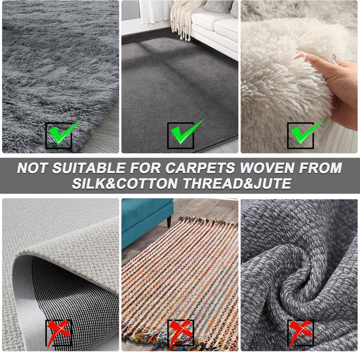 Carpet Rake for Pet Hair Removal, Reusable Pet Hair Remover with 60” Adjustable Long Handle, Carpet Scraper Dog Cat Hair Remover Tool for Rugs, Mats