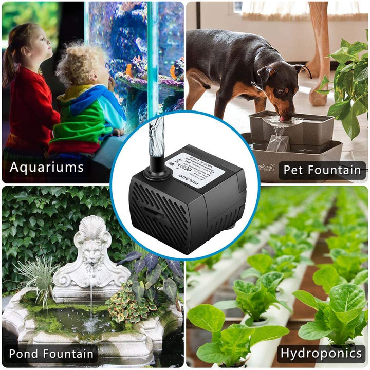 95GPH 5W Mini Submersible Water Pump for Aquarium Fish Tank, Pond, Fountain, Hydroponics
