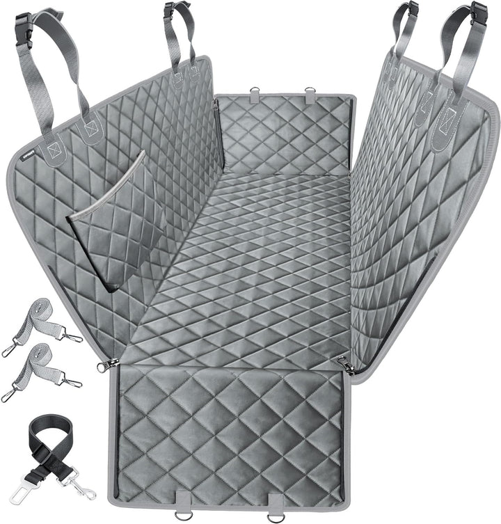 Dog Car Seat Cover for Pets 100% Waterproof Seat Cover Hammock 600D Heavy Duty Scratch Proof Nonslip Durable Soft Back Seat Covers for Cars Trucks and Suvs