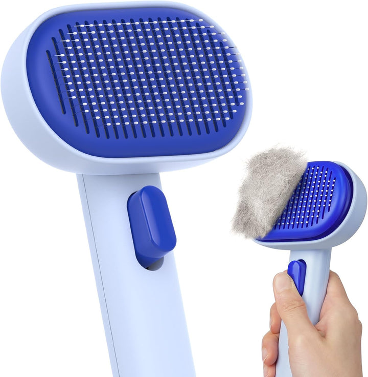 Cat Brush for Shedding, Cat Brushes for Indoor Cats, Cat Brush for Long or Short Haired Cats, Cat Hair Brush Cat Grooming Deshedding Brush for Dog Kitten Rabbit Massage Removes Loose Fur, White
