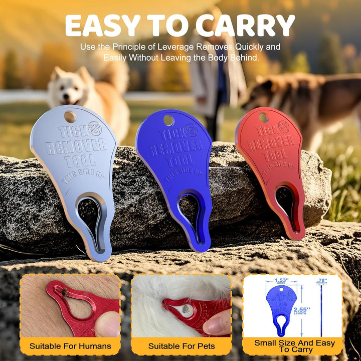 Tick Remover Tool 3 Pack, Suitable for Pets, Animals, and Humans, Portable Outdoor Living Essential Tick Remover Tools, Quick and Safe, and Reliable.