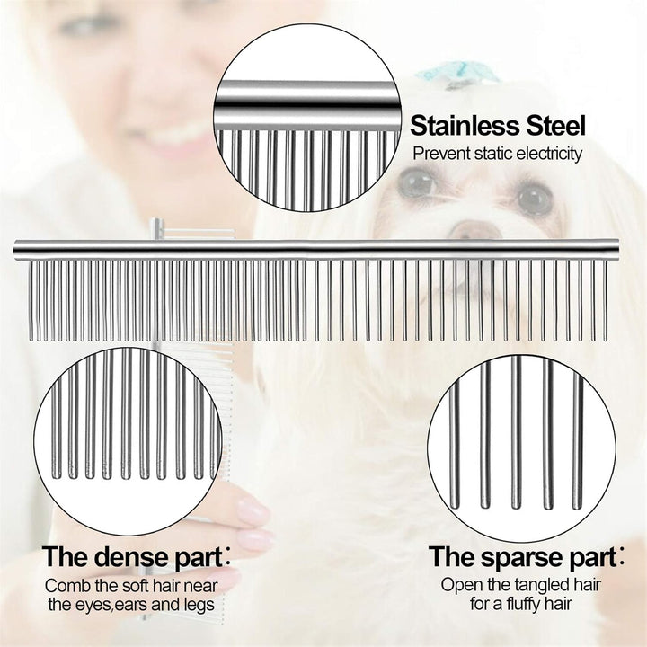 7Pcs Pet Flea Comb Fine Tooth Comb and Pet Stainless Steel Combs for Dogs Cats Pet