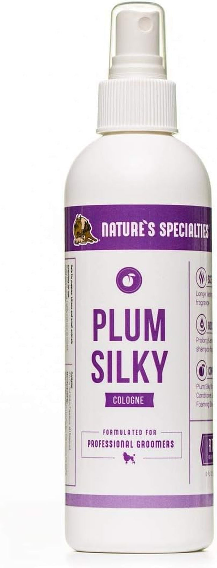 Plum Silky Dog Cologne for Pets, Natural Choice for Professional Groomers, Ready to Use Perfume, Finishing Spray, Made in USA, 8 Oz