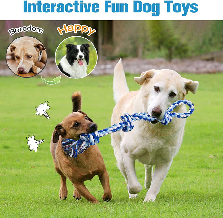 Dog Rope Toys 2 Nearly Indestructible Dog Toys for Medium to Large Breed, Dental Cleaning Chew/ Tug Toy for Boredom, Dog Grinding Teeth for Aggressive Chewers