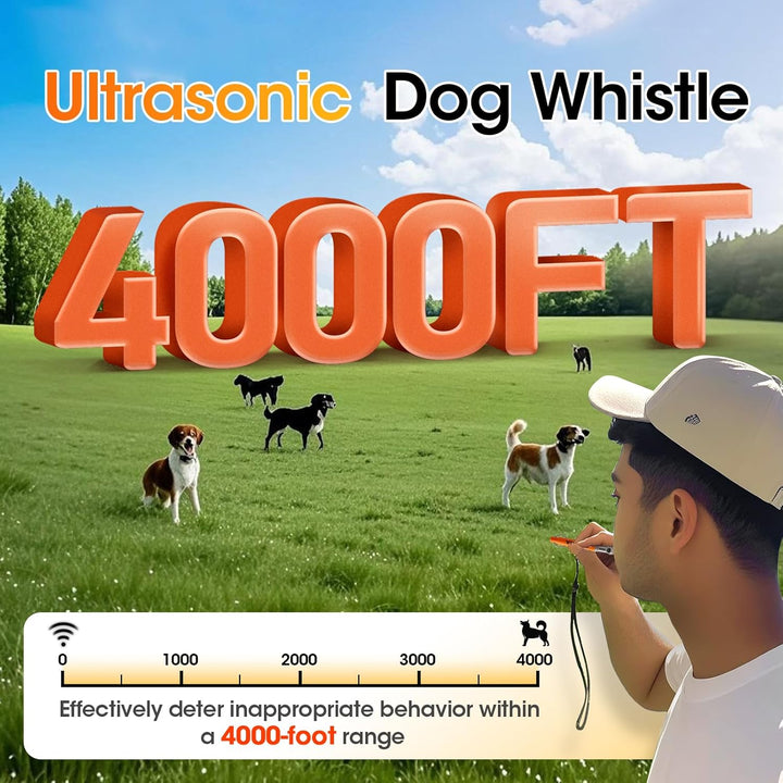 4 Pack Dog Whistle to Stop Barking Neighbors Dog,304 Stainless Steel Adjustable Ultrasonic Silent Dog Training Whistle for Recall & Bark Control,Professional Whistle Suitable for All Dogs