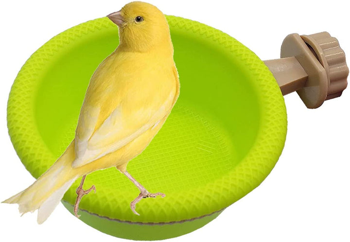 Multi-Function Caged Bird Bath Bird Cage Parrot Supplies Bathing Tub for Canary Finch Budgerigar，Perch Stand(4.5")