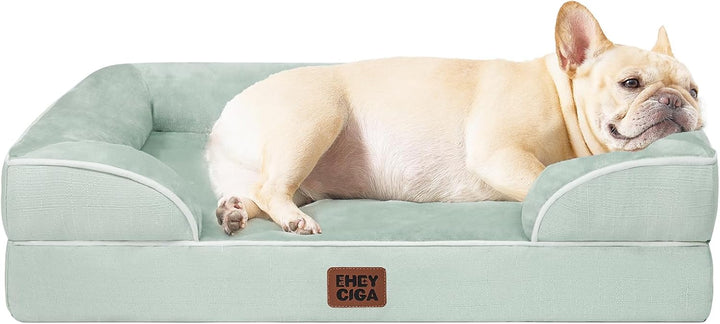 Orthopedic Dog Beds for Extra Large Dogs 44X32Inch, Waterproof Memory Foam XL Pet Bed with Sides, Non-Slip and Egg-Crate Foam Big Dog Couch Bed with Washable Removable Cover, Grey