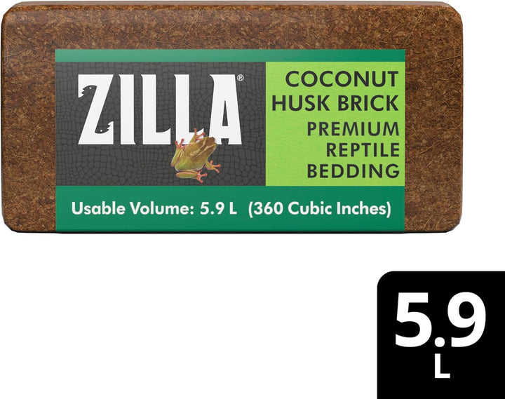 Coconut Husk Brick, Organic Bedding for Reptiles, Made with 100% Coconut Fiber, Ideal for Tropical Habitats and Egg Incubation