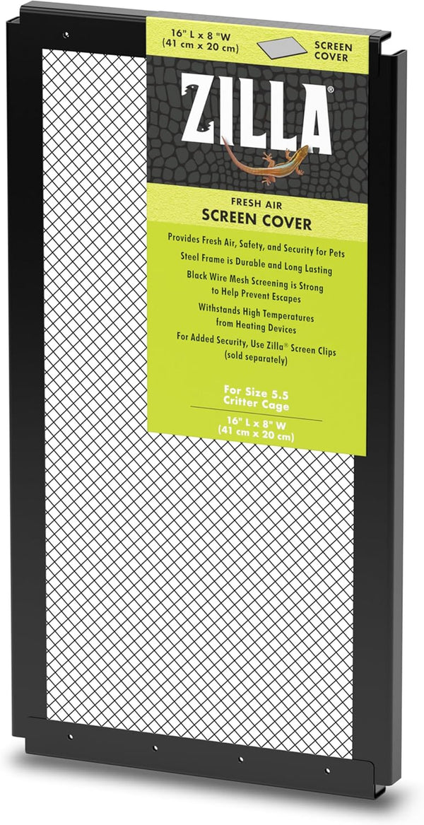 Pet Reptile Terrarium Fresh Air Screen Cover, 16" X 8"