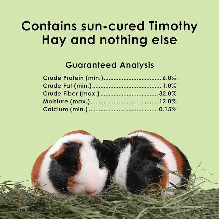 Timothy Hay, High Fiber, Grown Specifically for Small Animals, Rabbits, Guinea Pigs, Chinchillas, 2 Pounds