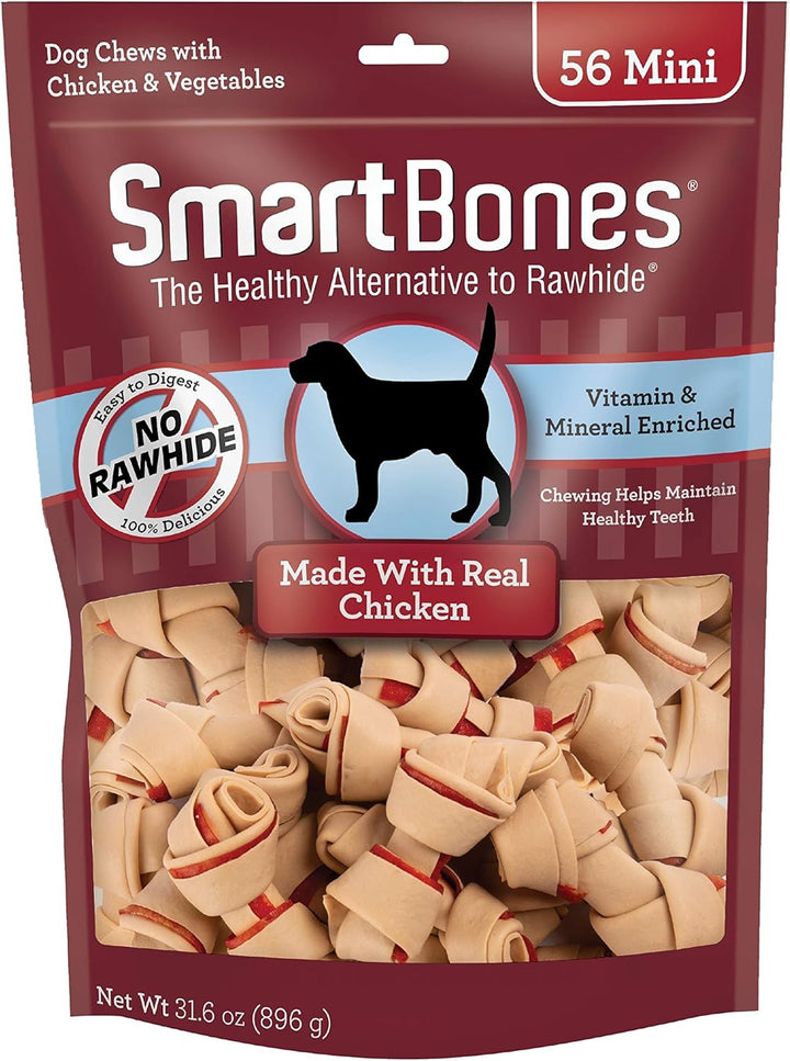 Mini Bones with Real Chicken 56 Count, Rawhide-Free Chews for Dogs