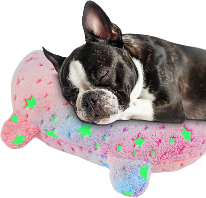 Dog Calming Pillow Glow in the Dark, Soft U-Shaped Pet Pillows for Dogs & Cats, Machine Washable, Dog Neck Pillow, Joint Relief, Better Sleep (Medium, Gray)