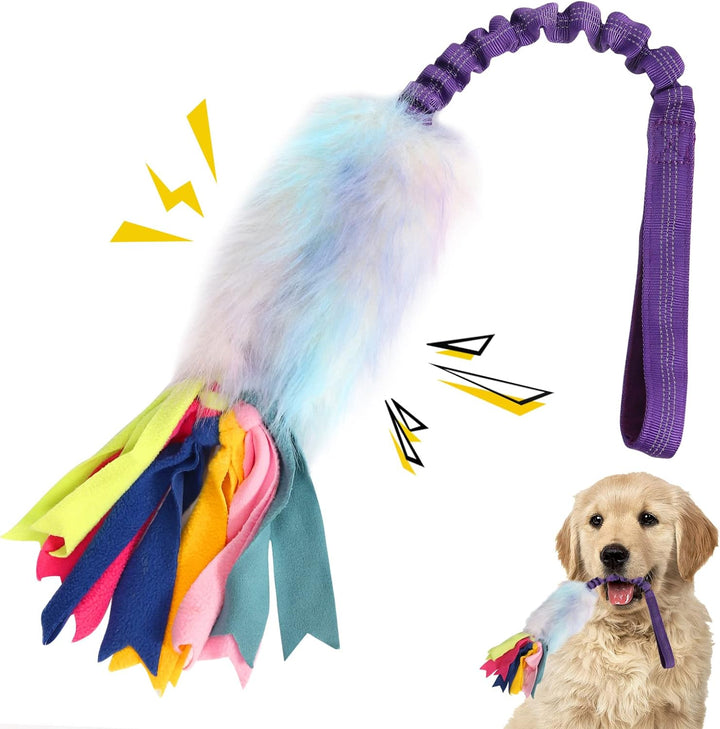 Dog Tug Toy, Dog Toys for Aggressive Chewers - Strong Squeak Rope Toy, Easy to GRAP Chew Toy for Large Dogs, Puppies, Middle Dogs - Ideal for Training and Play, Hand Made