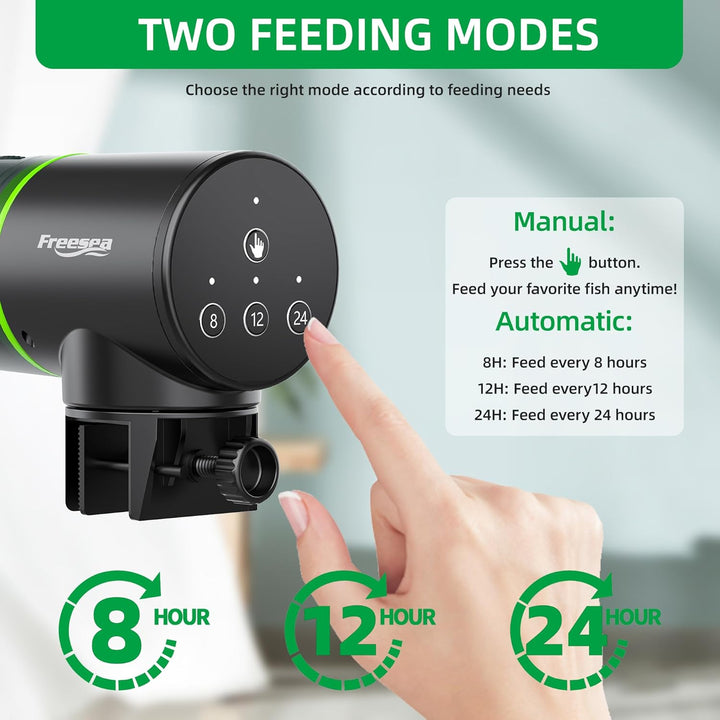 Automatic Fish Feeder for Aquarium: Auto Fish Food Dispenser with Timer for Small Tank Betta Turtle - Battery Vacation Self Feeding for Flakes