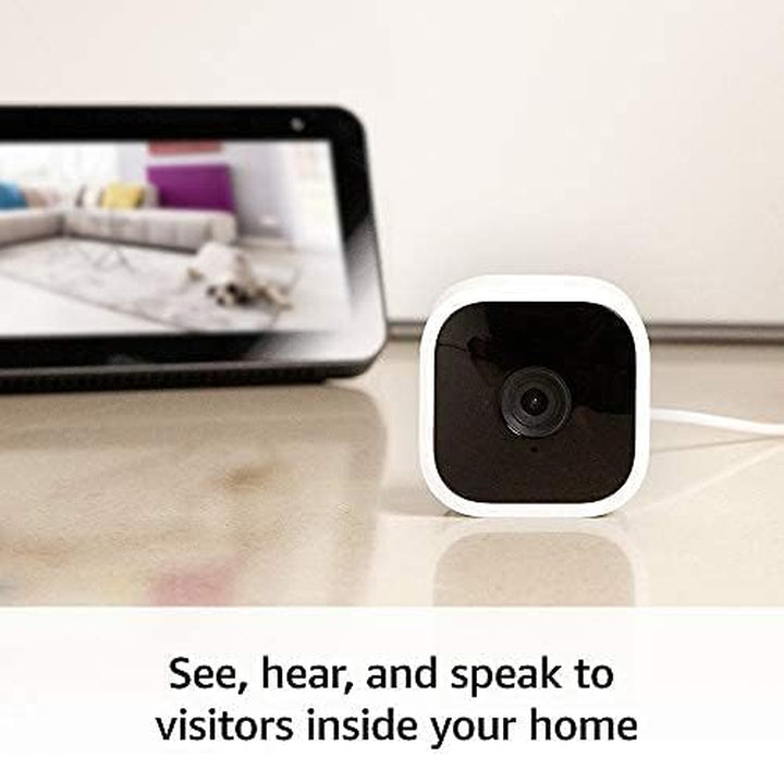 Mini - Compact Indoor Plug-In Smart Security Camera, 1080P HD Video, Night Vision, Motion Detection, Two-Way Audio, Easy Set Up, Works with Alexa – 2 Cameras (White)