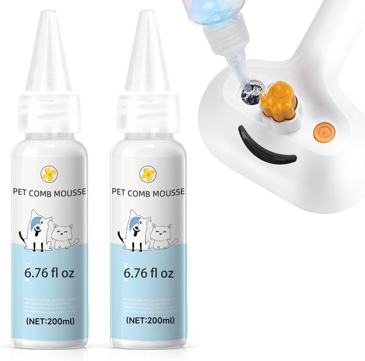 Pet Steam Brush for Dog & Cat – 3-In-1 Spray Hair Removal Comb – Steam for Shedding & Grooming – Water Brush for Long & Short Haired Pets – Spritz Defur Comb – Includes Waterless Shampoo