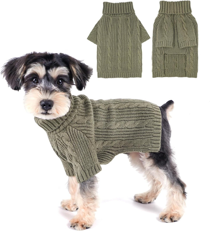 Winter Dog Clothes for Small Dogs Turtleneck Dog Sweaters Dog Knitted Warm Sweater Puppy Cold Weather Clothes Small Dog Pullover Sweater Fall Doggie Outfits Cat Apparel (Small)