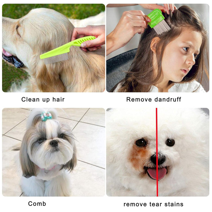 7Pcs Pet Flea Comb Fine Tooth Comb and Pet Stainless Steel Combs for Dogs Cats Pet