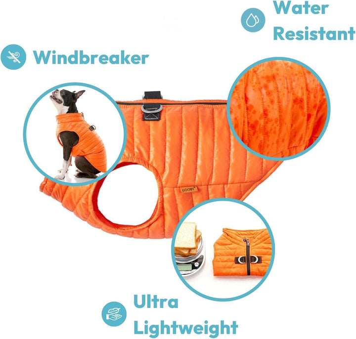 Boys Classic Puffer Dog Vest, Turquoise, Large Chest 20.75 US