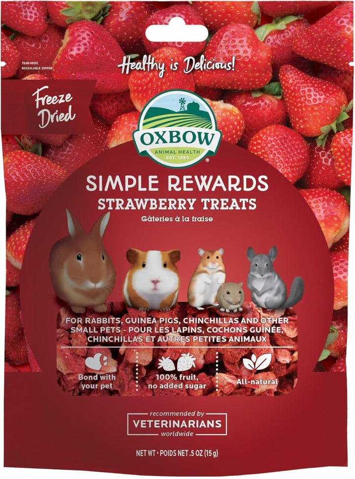 Animal Health Simple Rewards Apple Banana Treats, Timothy Hay Guinea Pig & Bunny Treats, Pet Snack, Made with  Guinea Pig Hay, Made in USA, Timothy for Rabbit, 3 Oz Bag