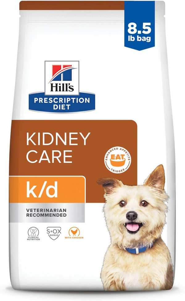 K/D Kidney Care with Chicken Dry Dog Food, Veterinary Diet, 8.5 Lb. Bag
