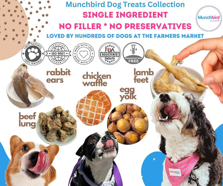 Dehydrated Rabbit Ears 100G (3.5 Oz) 12-15 Pcs for Dogs, European Furry Rabbit Ear Natural Fiber for Pets, Rawhide Free Alternative to Pig Ears Dog Treats, Ear Size Varies