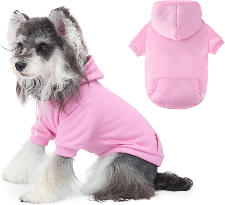 Dog Basic Hoodie Ultra-Soft Dog Clothes Cold Weather Sweaters for Medium Large Dogs Breathable Cozy Fabric Pet Coat Warm Stylish Sweatshirt with Leash Hole Pocket Dogs Jacket for Cats Boys Girls