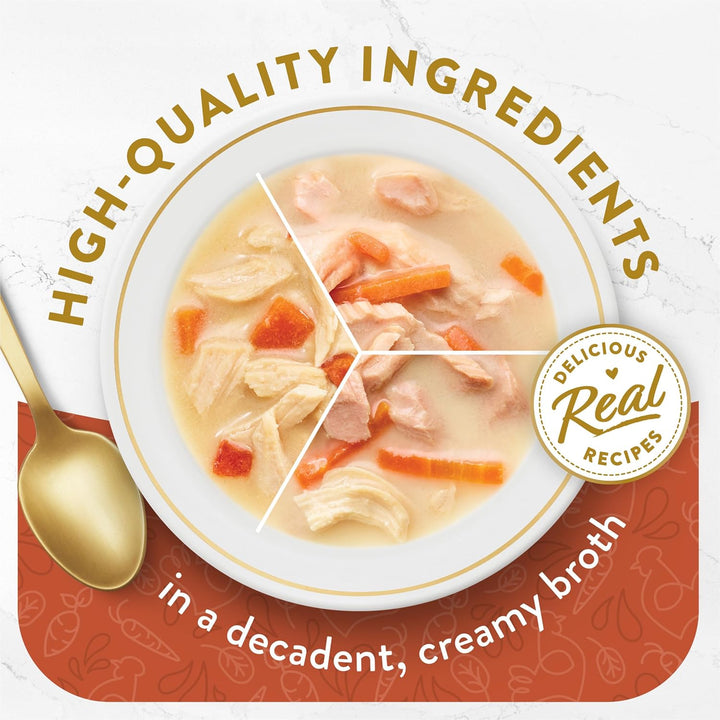 Purina  Lickable Broth Topper Complement Creamy Wet Cat Food Variety Pack - (Pack of 12) 1.4 Oz. Pouches