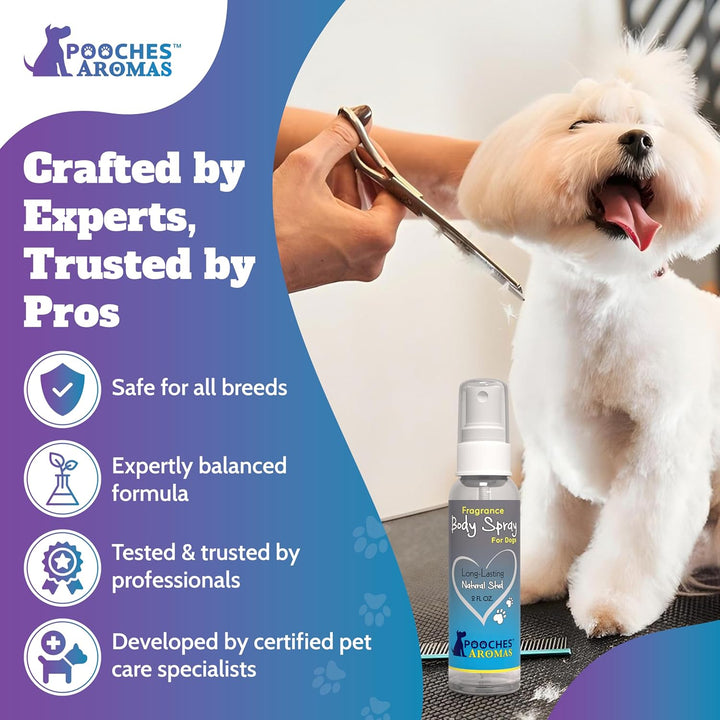 Natural Dog Cologne - Premium Grooming Spray - Long Lasting Spray - Deodorizing & Refreshing for Dogs, Adult Canines and Puppies - Aromas Scent to Refresh the Skin (Pack of 6)