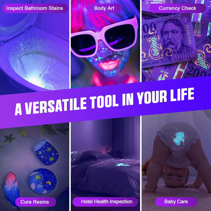 UV Flashlight Black Light, 100 LED 395 Nm Ultraviolet Flashlights UV Blacklight Detector for Dog Urine, Pet Stains and Bed Bug, Matching with Pet Odor Eliminator