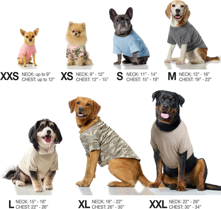 Toby II - the Perfect Tee, 3 Pack Short Sleeve Pet T-Shirt 100% Organic Cotton Tees Clothes for Small, Medium, Large Dogs​​, Navy Camo, Medium