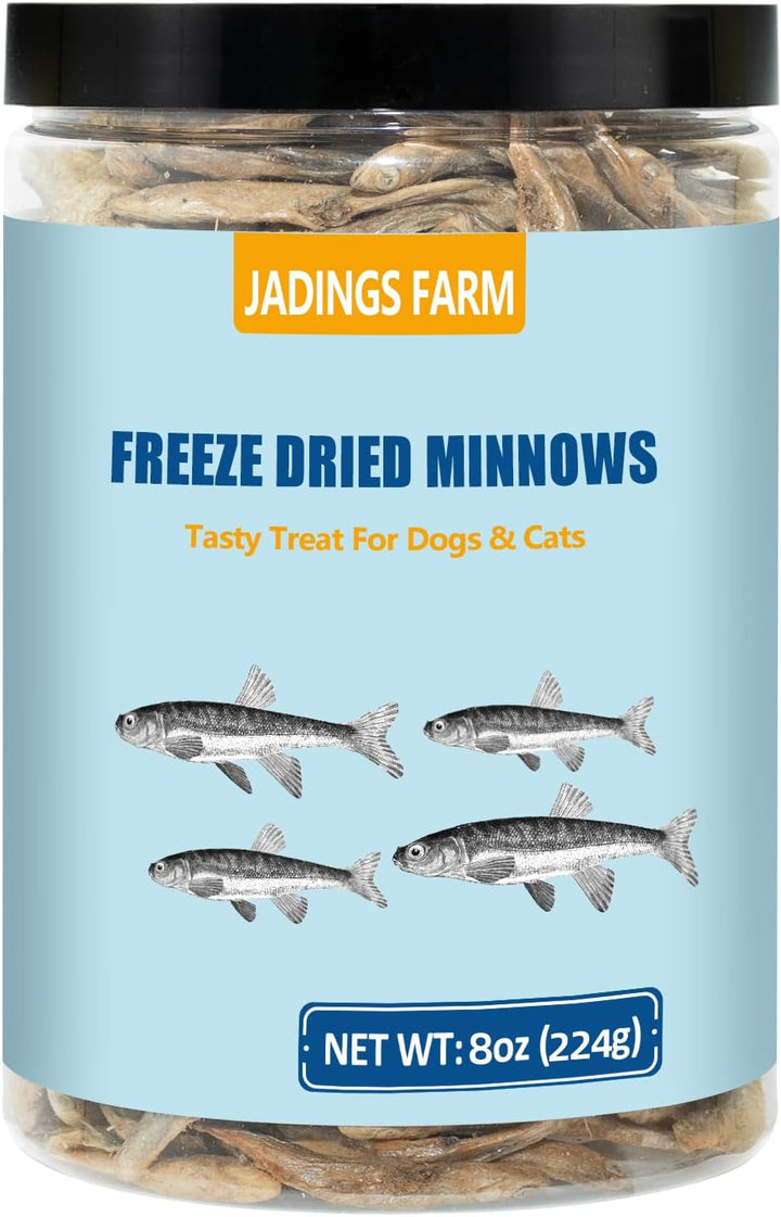 Minnows - 8.5 Oz Freeze Dried Minnows for Cats & Dogs - 100% Natural Premium Cat & Dog Treat (8.5 OZ)