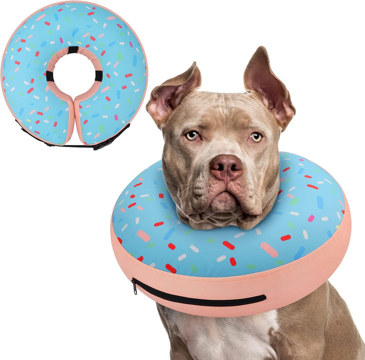 Inflatable Dog Cone Collar Alternative after Surgery, Doggie Neck Donut Collar Recovery Ecollar, Soft Dog Cone for Small Medium Large Dogs