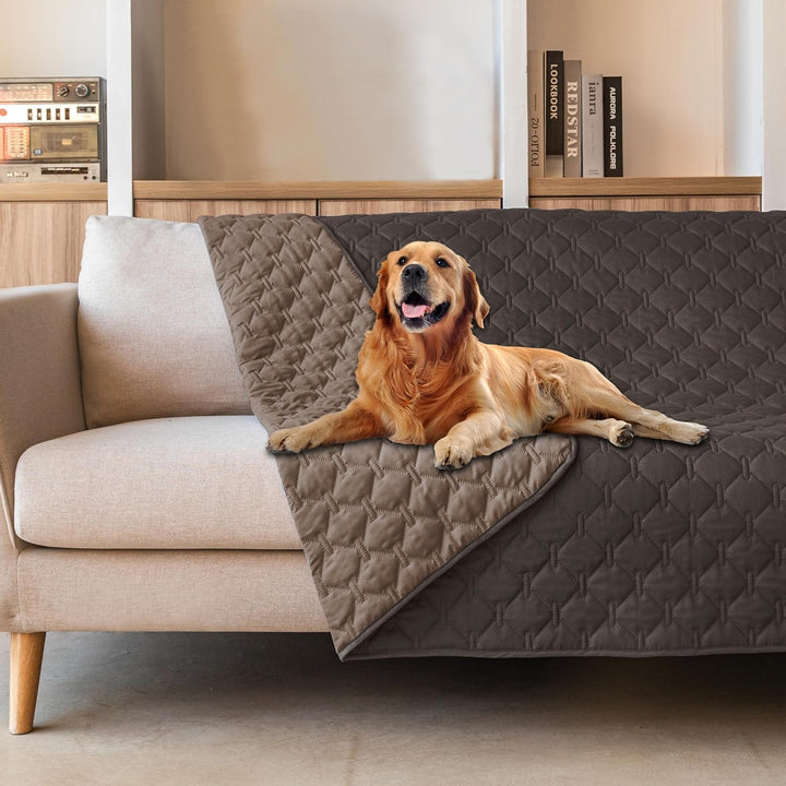 3X Stronger Waterproof Pet Blanket, Scratch Proof Furniture Protector for Dogs Cats, Reversible Cover 30X70 Inch, Dark Grey/Light Grey