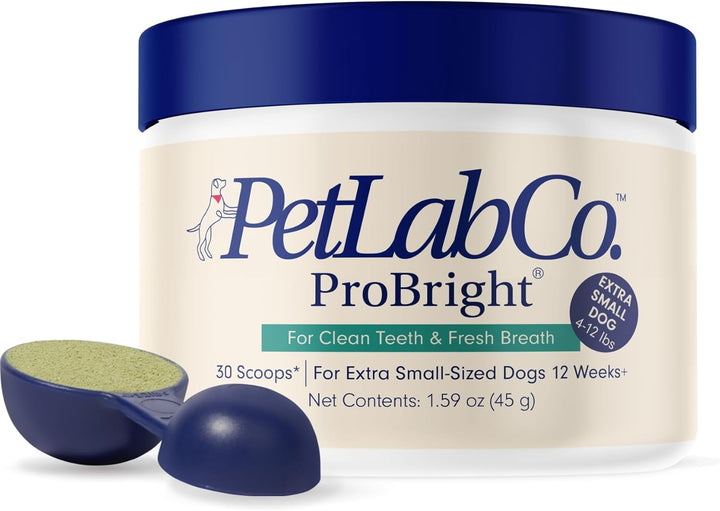Probright Dental Powder - Dog Breath Freshener - Teeth Cleaning Made Easy – Targets Tartar & Bad Breath - Formulated for Small Dogs - Packaging May Vary