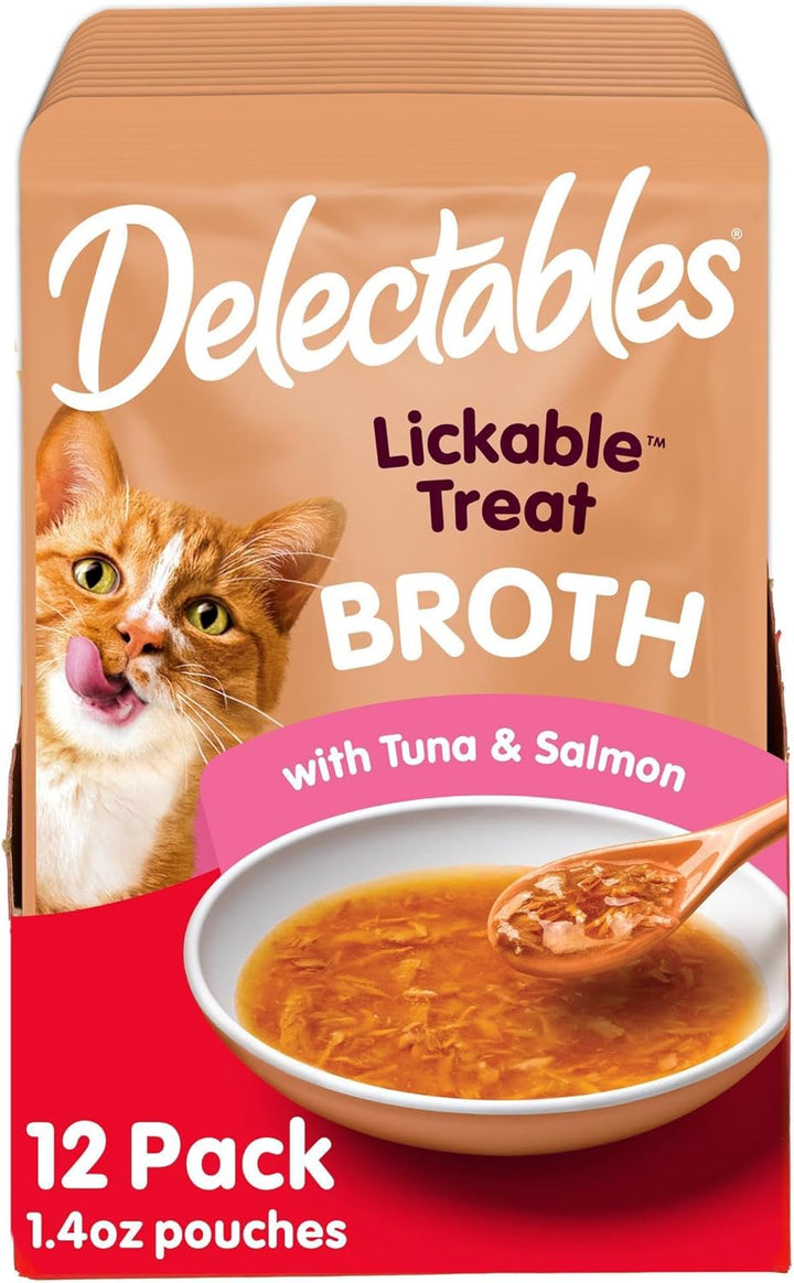 Delectables Savory Broths Lickable Wet Cat Treat Variety Pack, 12Count(Pack of 1)