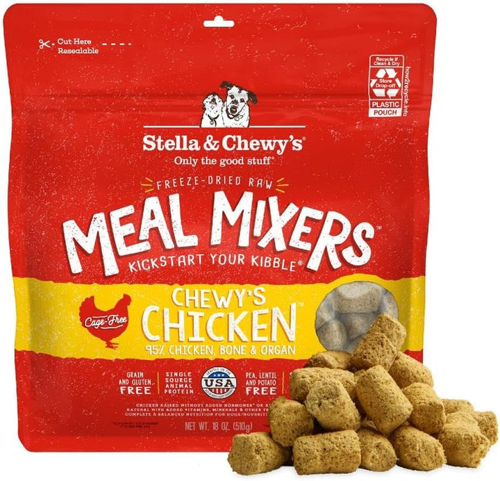 Freeze-Dried Raw Chicken Meal Mixers- Dog Food Topper and Mixer - Made with 95% Cage-Free Chicken, Organs & Bone - Perfect for Picky Eaters - Grain-Free - 3.5Oz