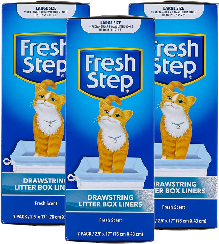 Drawstring Litter Box Liners Scented, Large Size 30" X 17" - 7 Count