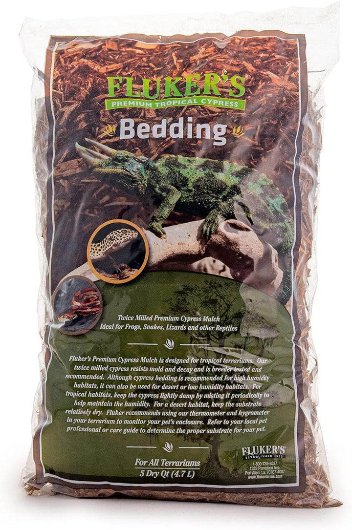 Premium Tropical Cypress Bedding for Reptiles, 5 QT