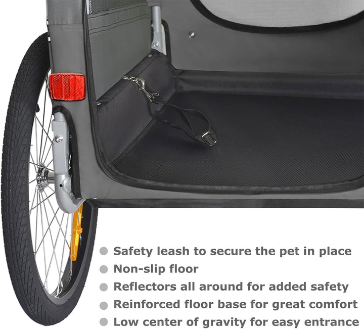 ® Premium Large/Xl Pet Bike Trailer & Stroller for Large Sized Dog or Multiple Small Dogs,Low Center of Gravity,Parking Brakes,Easy Folding Frame,Bicycle Carrier