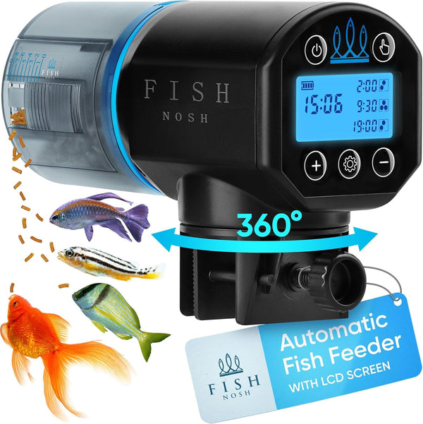 Automatic Fish Feeder for Aquarium - New Generation 2025, Auto Food Dispenser with Timer for Small Tank, Big Aquariums & Pond (Blue)