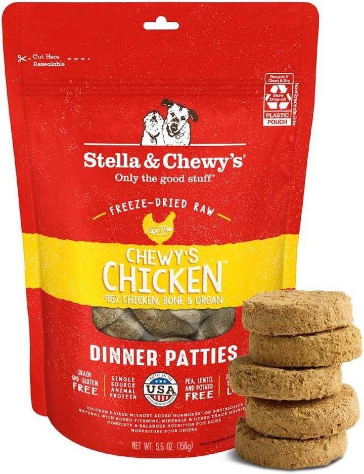 Freeze-Dried Raw Dinner Patties - Beef Recipe - High Protein Grain-Free Puppy & Dog Food - Perfect for Picky Eaters - 25 Oz