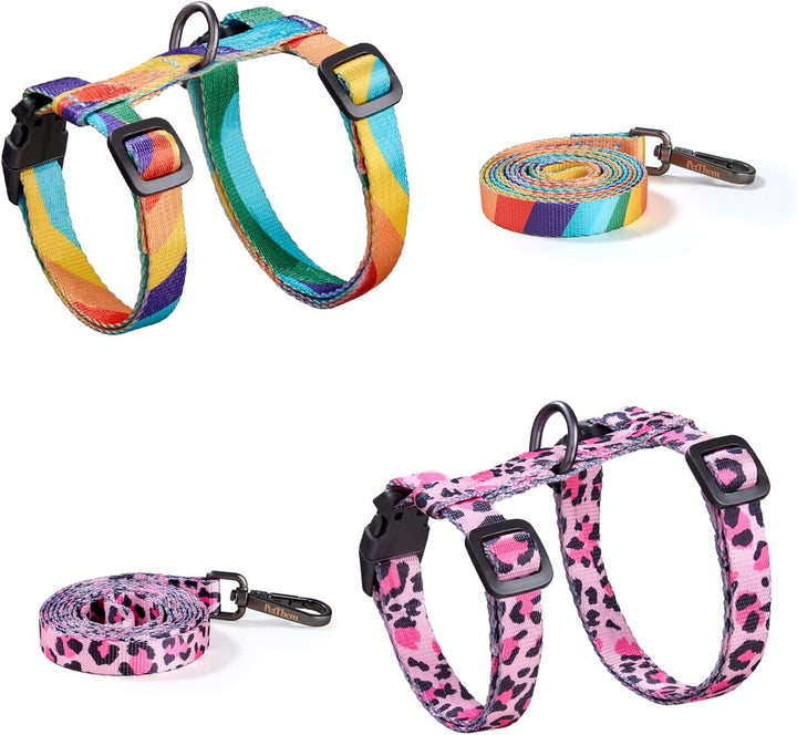 Cat Harness and Leash Set - Escape Proof Adjustable Cat Harness, Comfortable Soft Lightweight, Use Safe & Easy, Walking Travel Kitten Harness for Small Medium Large Cats (Hawaii Green)