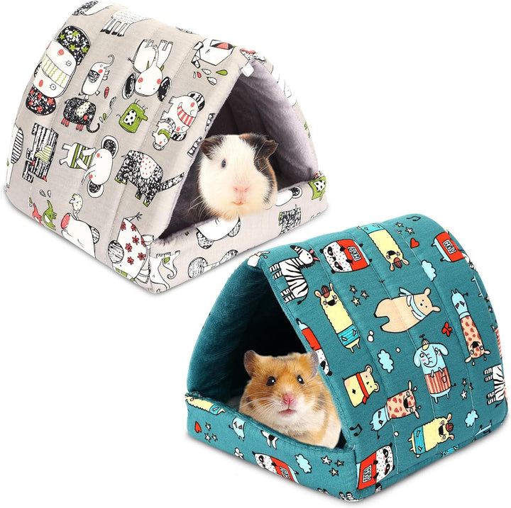 2 Pack Guinea Pig Hideout,Guinea Pig Bed Washable Small Animal House Cage Accessories for Mouse Chinchillas Hamsters Hedgehogs Ferrets Bearded Dragons and Rats