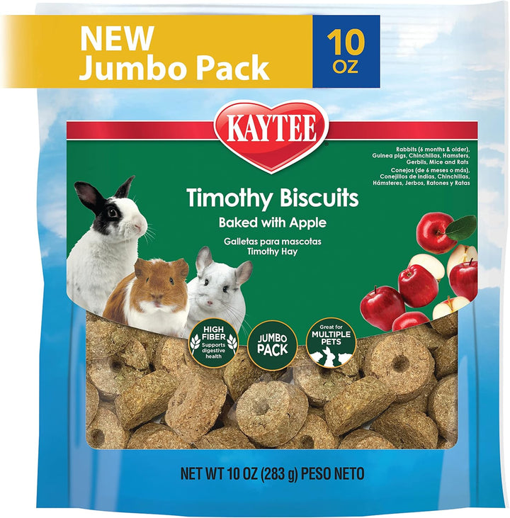 Timothy Biscuits Baked Treat for Pet Guinea Pigs, Rabbits & Other Small Animals, Apple, 4 Oz