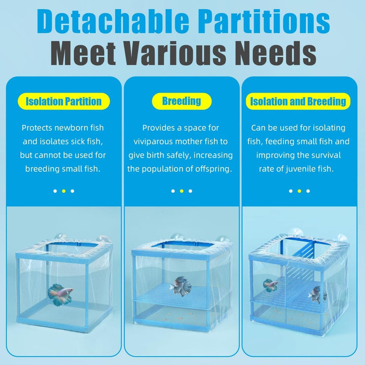 Fish Tank Breeder Small Mesh Net Fry Saver Aquarium Spawn Hatchery Isolation with Suction Cups Hatchery Incubator for Shrimp Betta